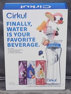 Cirkul Water Bottle w/ Three Flavor Cartridges, New
