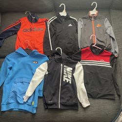 6 Nike, And  Adidas Zip Up Jackets Kids
