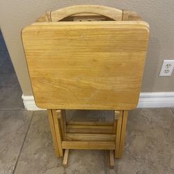 Folding TV Tray Table Set