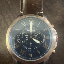 Men's Fossil Grant Chronograph Blue Dial Watch