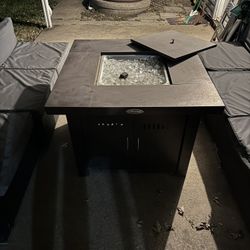 Hiland Hammered Bronze Propane Fire Pit