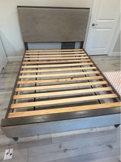 Upholstered Queen Bed frame with headboard