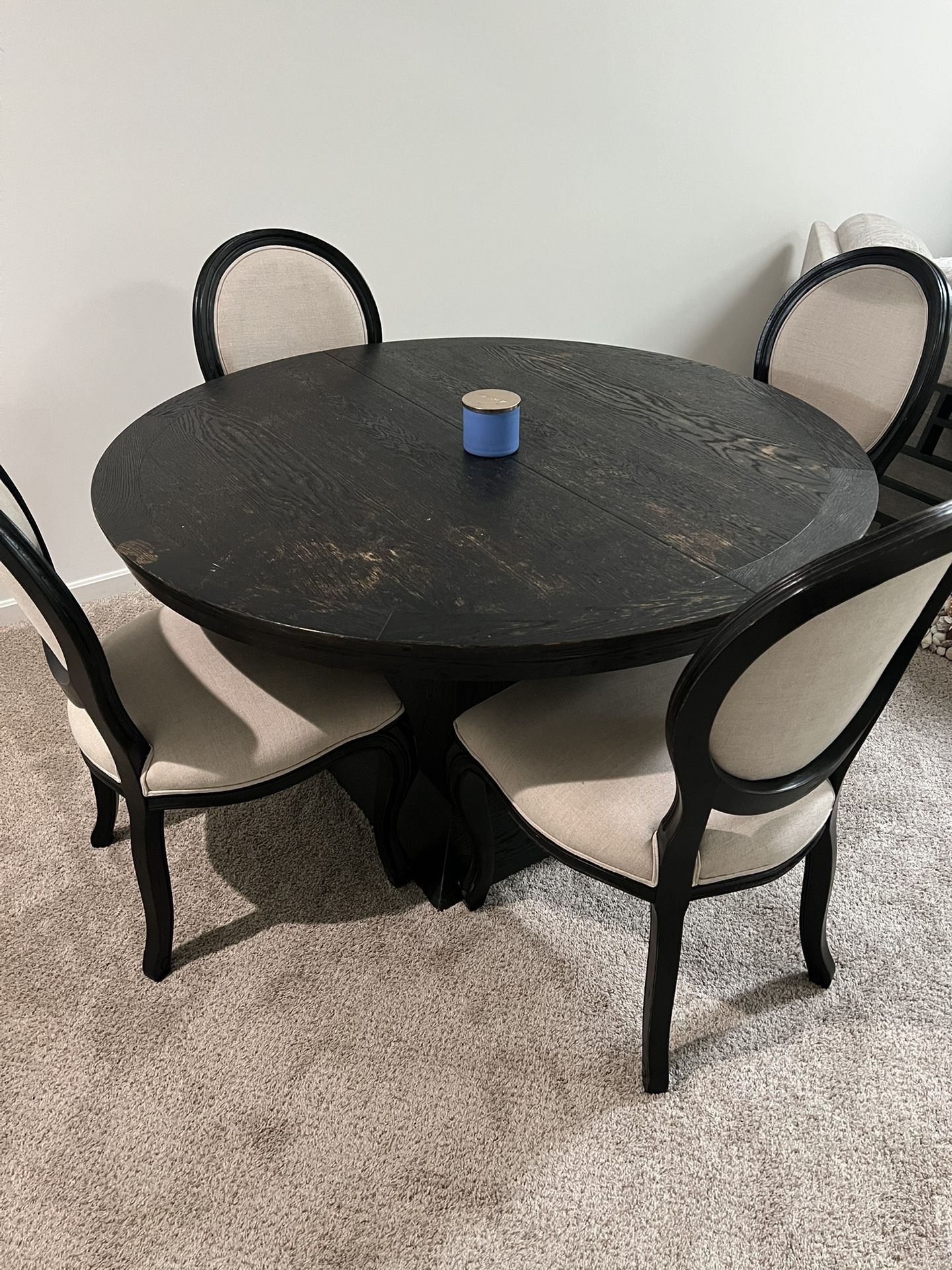 Solid Wood Table And Four Chairs