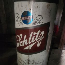 Schlitz Beer Trash Can Metal Vintage 