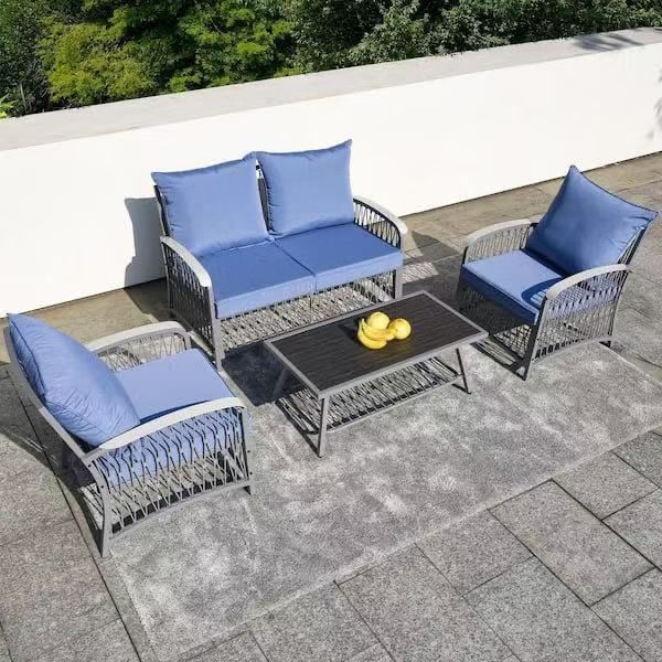 4-Piece Metal Outdoor Sofa Sectional Set Patio $230