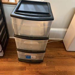 Plastic Storage Organizer Cart, Black Frame - Heavy-Duty Drawers with Wheels for Home, Bedroom, classroom, office  Deep drawers  Three drawers  No iss