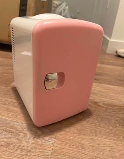 Pink White Mini Bar Refrigerator Fridge Room Home Decor