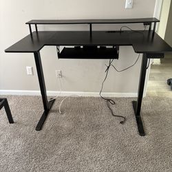 55” Black Electric Standing Desk & Metal Bed Frame