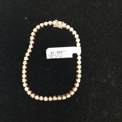 14k Rose Gold Diamond Bracelet