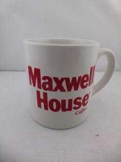 Vintage Maxwell House Coffee Mug White Ceramic Cup Advertising Collectible - J3