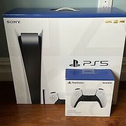 
NEW Sony Playstation 5 PS5 Disc Edition Console Bundle - White Controller