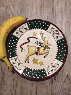 World market Christmas decor china porcelain plate
