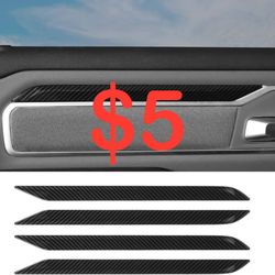 Carbon Fiber Door Panel Decorative Cover for Dodge RAM 1(contact info removed)-2023+, 4 Pcs Door Molding Cover