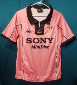 KAPPA JUVENTUS SIDANE #21 PINK AWAY JERSEY MENS SIZE SMALL VINTAGE