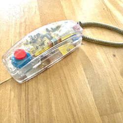 VINTAGE Radio  Shack SEE THROUGH CLEAR PUSH BUTTON DESK PHONE