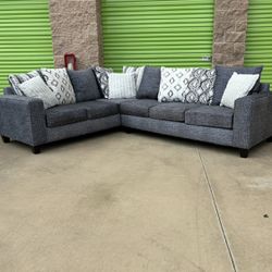 Gorgeous Gray Sectional. Delivery Available.