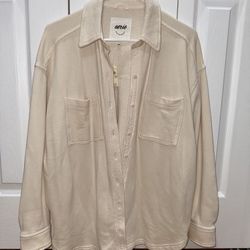 Woman’s Aerie Oversized Shirt Jacket - Cream, Size XXS