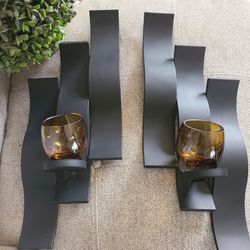 Mikasa metal votive sconces. Set of 2