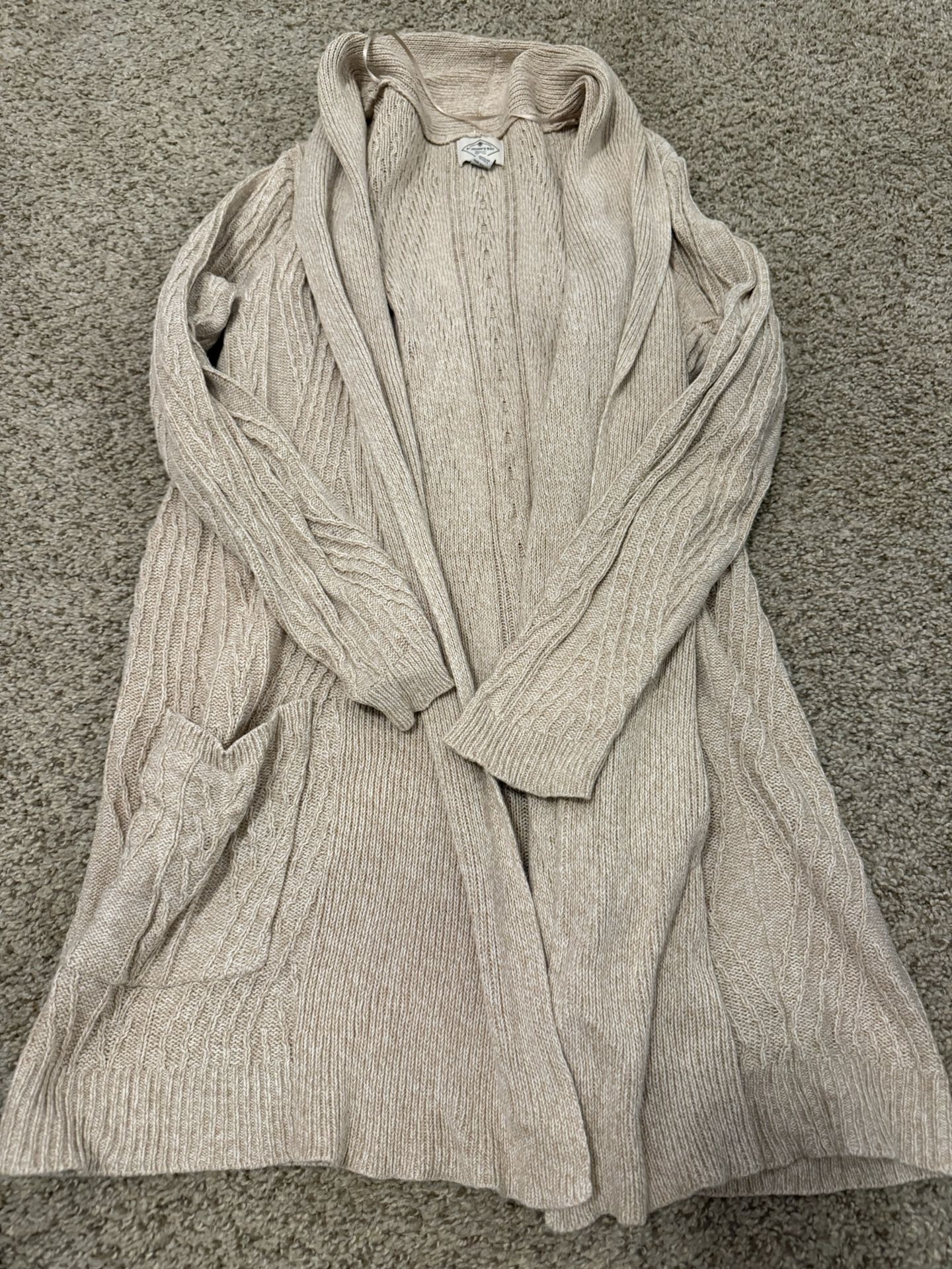 {ST. JOHN’S BAY} Cream Cable Knit Cardigan