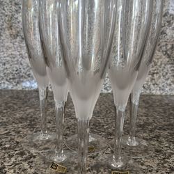 Bohemian Crystal champagne flutes- hand cut