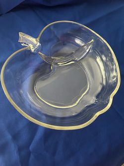 Clear Glass Apple-Shaped Serving Bowl