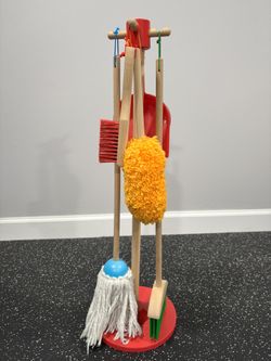 Melissa & Doug Dust! Sweep! Mop! 6-Piece Pretend Play Cleaning Set