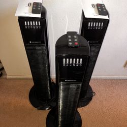 3 - Taotronics Tower Fans Good Working Condition with Remotes