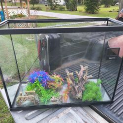 Large glass aquarium tank pet animal fish reptile snake 12 3/8" deep 22 3/4" tall 30 1/8" long