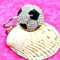 Jewel Encrusted Soccer Ball Bracelet 