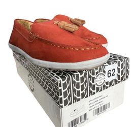 Driver Club USA Kids Johnson Ave Red Nubuck Leather Tassel Loafers Size 1.5 NEW IN BOX