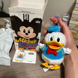 Authentic Pop Mart Disney Mickey Family Cute Together Plush Keychain DONALD Duck