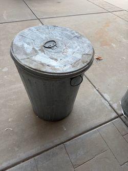 Galvanized Metal 30 gallon Trash Can with Lid