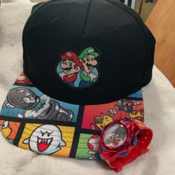 Mario Brothers hat and watch for kids