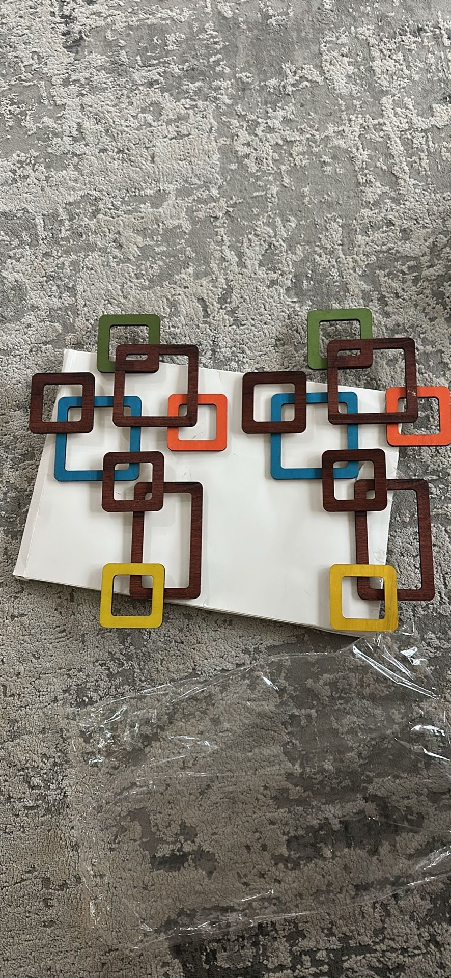 2 Pcs Wooden Mid Century Modern Wall Art 3D