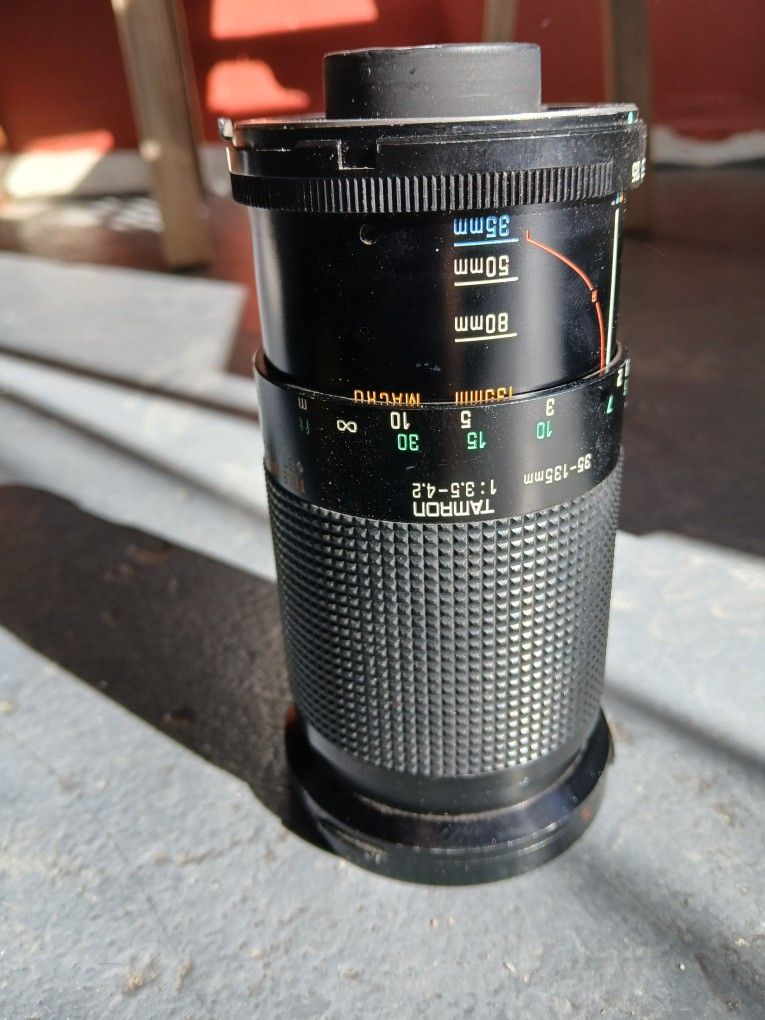 Tamron 35-135mm f/3.5-4.2 Adaptall manual focus camera lens.