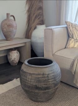 Extra Large Vintage Olive tree clay pot - extra large clay vessel