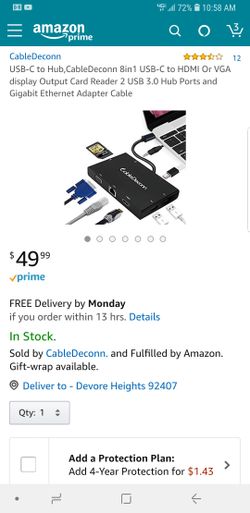 USB-C to Hub CableDeconn 8in