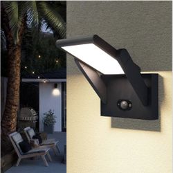 Solar Wall Lights Outdoor Dusk to Dawn Motion Sensor Wall Sconce Dimmable LED Lights