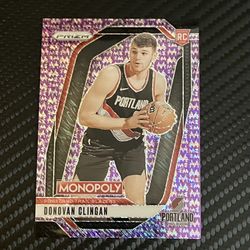 Donavan Clingan Monopoly Millionaire Purple Prizm 37/50