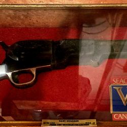 Vintage SEAGRAMS VO Whisky 1860 Baby Dragoon 44cal Advertising Sign Display