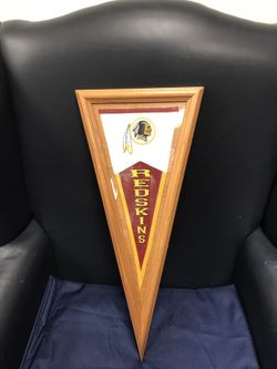 Framed Redskins Felt Pennant In Nice Wooded n Plexi-Glass Cover! Great for the Mancave! Framed is just The Best Protection!