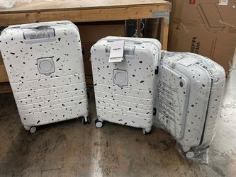 3 Bag 3-Piece Starry Sky White 20 in. 24 in. 28 in. ABS Hardshell Spinner Luggage Set