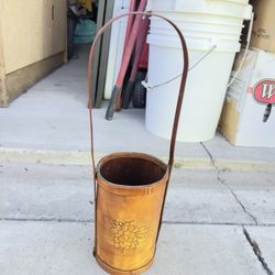 Vintage Bamboo Wine Bottle Holder Basket For Sale!