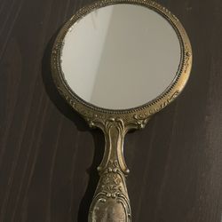 Vintage Antique Silver Plated Mirror