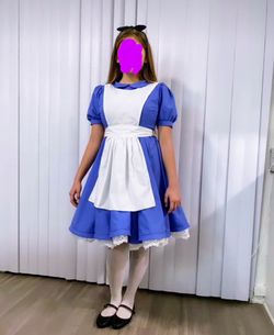 Alice In Wonderland Blue Dress Disney Costume Women's Size M Medium Or Size 14 Halloween