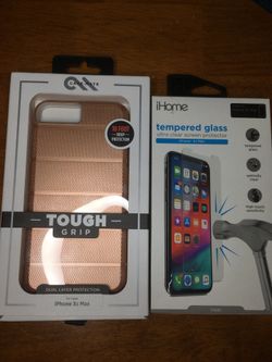 iPhone Xs Max cover&tempered glass 2 for $10