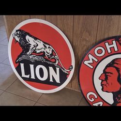 Lion And Mohawk Gas Signs $100 Each