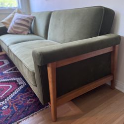 Olive Velvet Sleeper Sofa 