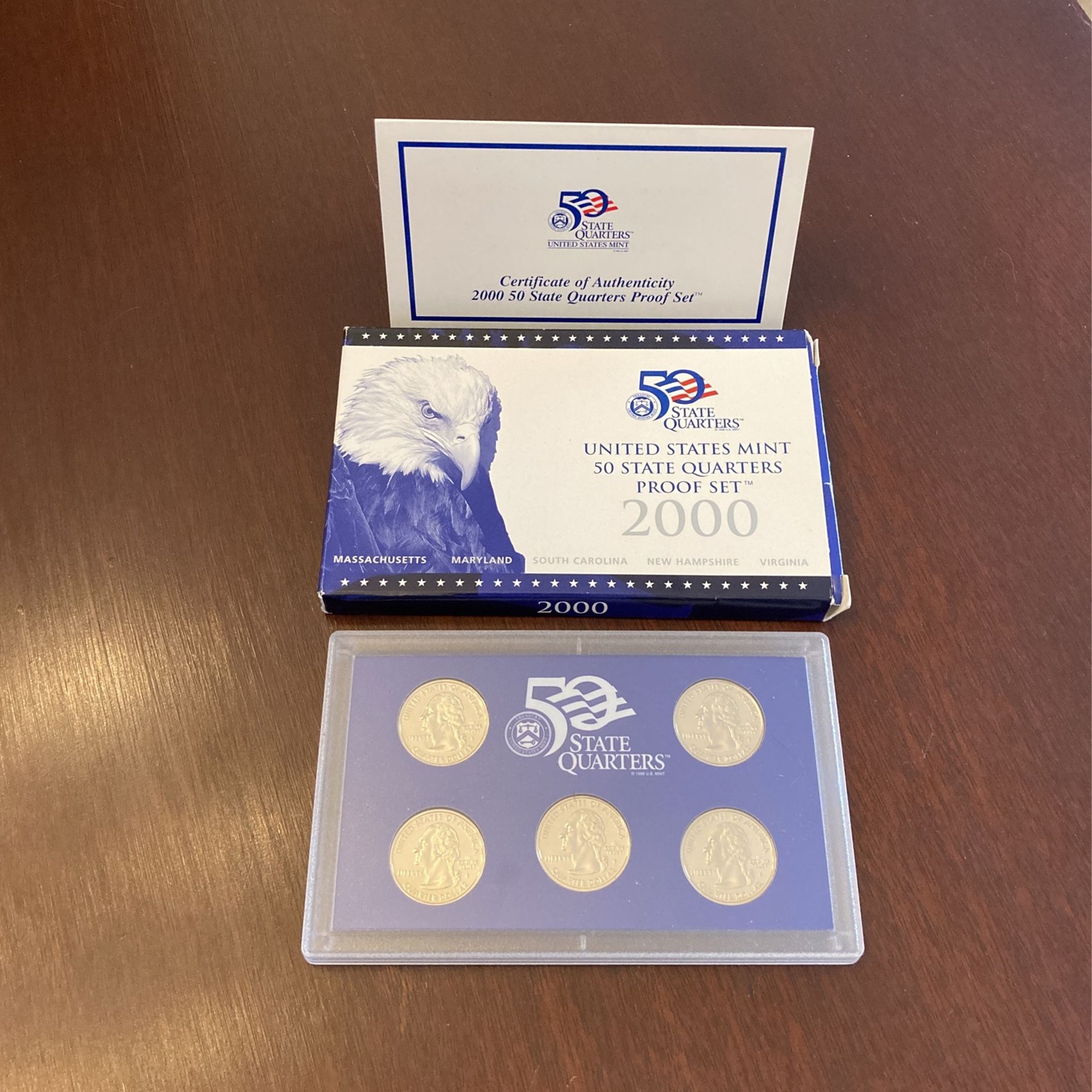 2000 United States Mint 50 State Quarters Proof Set Coins