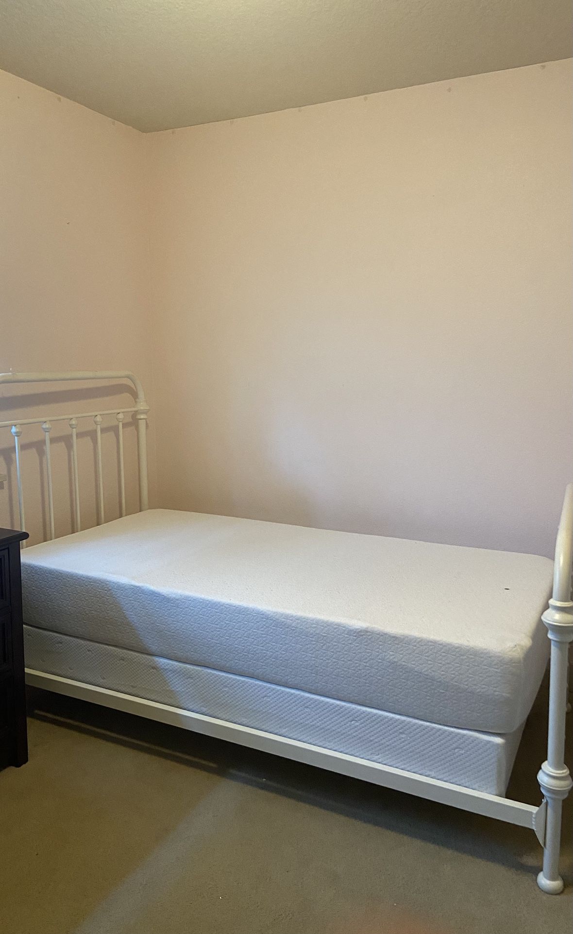 Ivory Twin Bed With extras